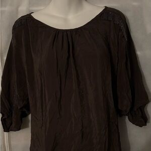 Chic Dark Brown Women's Blouse